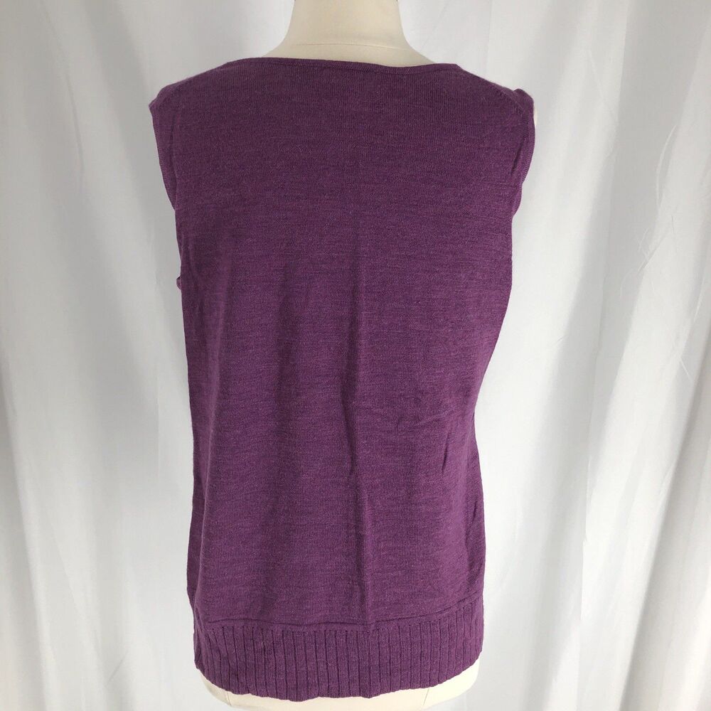 Coldwater Creek Purple Round Neck Sleeveless Sweater XL - Picture 3 of 5